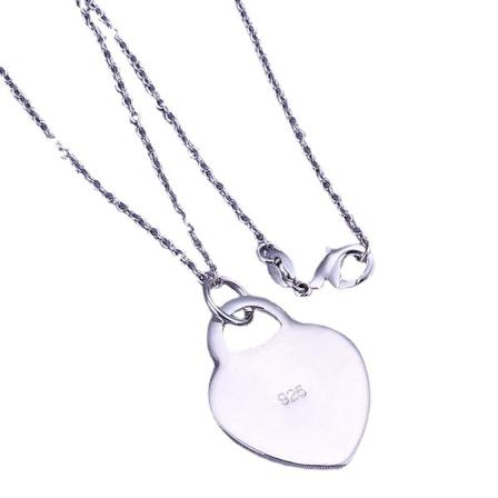 Elegant Kvinder Halskæde Sølvbelagt Heart Love Lock Pendant