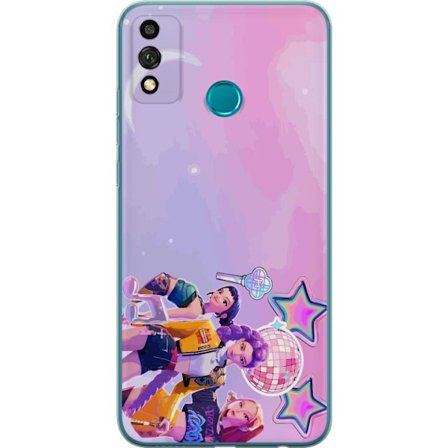 Kompatibel Mobilcover til Honor 9X Lite Futuristiske popidoler i neonfarver med discoelementer, stjerner og pastelfarvet rumhimmel.