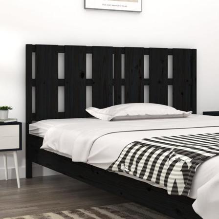 Vidaxl Sänggavel Svart 155,5x4x100 Cm Massiv Furu Svart