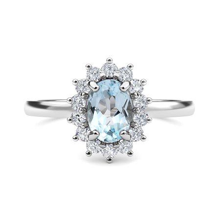 925 Sterling Hopea Halo Sormus Naisille (L)