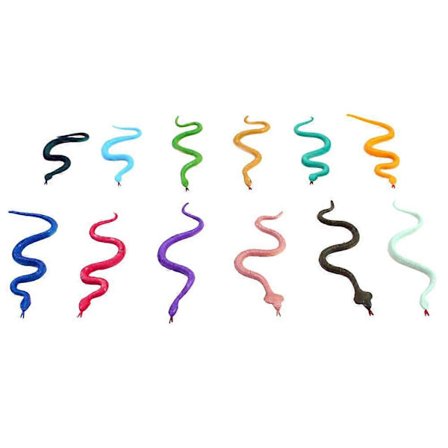 24 stk. Slange Legetøj Farverigt Kreativt Sjovt Farverigt Spoof Legetøj Falsk Slangemodel til Fest Festival (Tilfældig Farve)