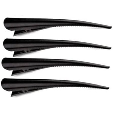 Enkel Hårklype Andenebbklemme Stor For Styling og Inndeling (Svart - 6 STK)