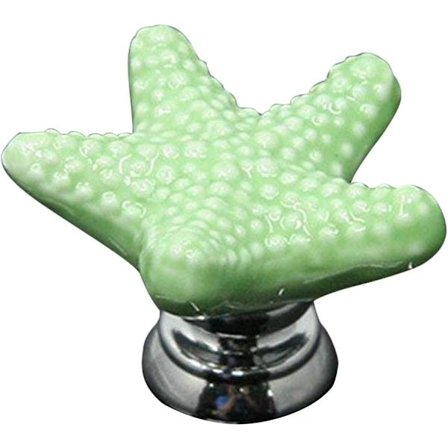 Set med 6 keramiska lådhandtag för köksmöbler, skåp, garderob, set med 6 gröna