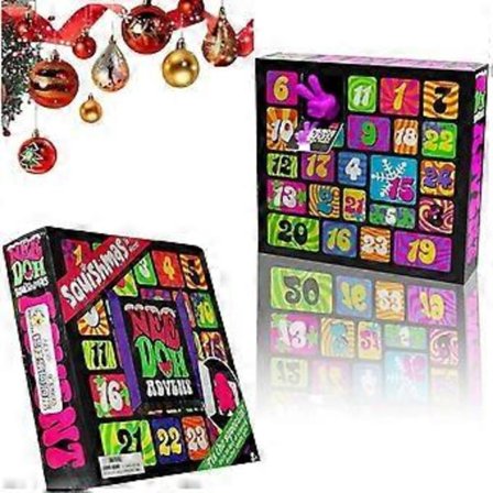 2024 Nee Doh Squishmas Adventskalender Jul 24 Dager Nedtelling NeeDoh Squishy Klemmeleker Juleoverraskelse Blindboks Gave