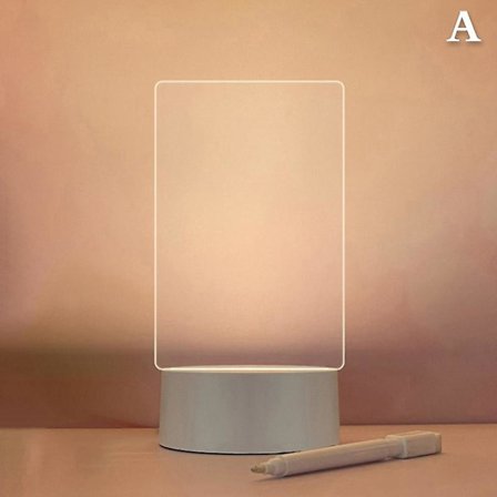 Kreativ USB LED-nattlampa meddelandetavla nattljus med penna DIY nattlampa dekoration