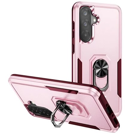 Iskun kestävä kuori - Samsung - A36 - Rose Champagne - Magneettinen tuki - Kaksimateriaali