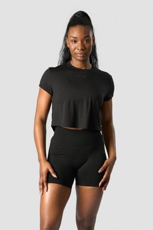 ICANIWILL - Rush Cropped T-shirt Black - Naiset - Treenivaatteet ICIW:ltä