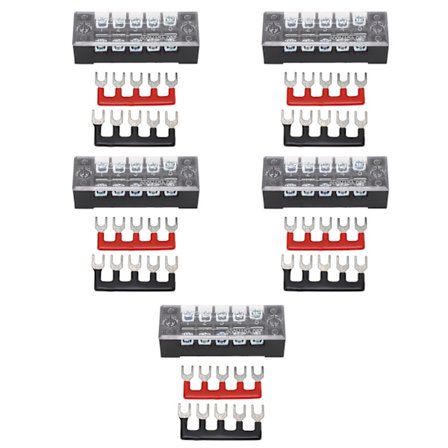 5 sæt strømfordelingsblok M3 skrueterminal 5 terminal busbar 600V 15A til biler og marine