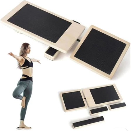 Ankelbrett, ankel- og fotforsterker for forstuinger, balansebrett for ett ben for voksne, sklisikkert wobblebrett i tre, lett og bærbart