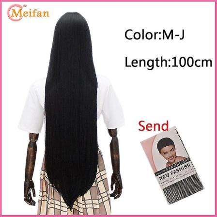 Meifan lång rak Lolita 100 cm peruk syntetiskt hår Anime C J