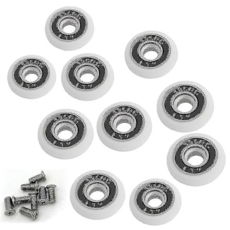 Sett med 8 erstatningshjul for 19mm diameter dusjdør [db]