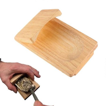 Öppningsklämma för ostron, öppnare, hållare, träöppnare och kniv, skålklämset