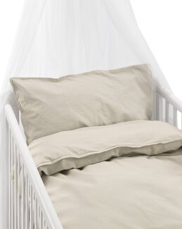 Påslakan spjälsäng enfärgat Humble 2-delar Beige - Borganäs of Sweden