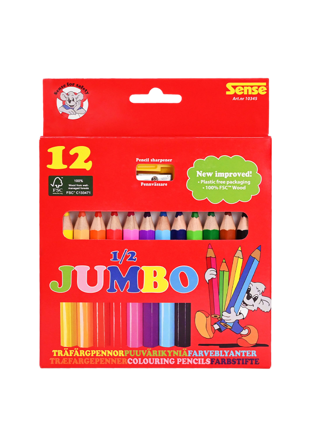 SENSE Träfärgpennor 1/2 Jumbo, 12-pack Skapa & pyssla ONESIZE