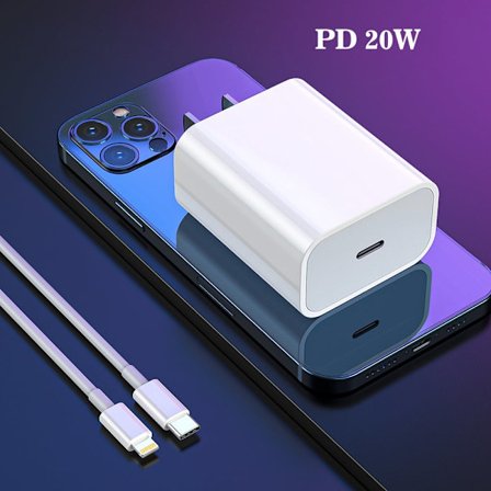 Snabbladdare 20W USB C Laddare Adapter Plug med Typ C till Lightning Kabel