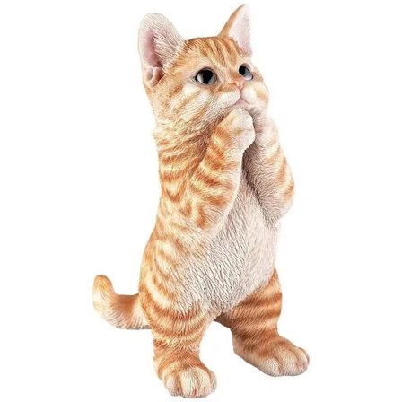 Trädgårdsstaty av katt, Dekorativ figurin, Fe-konst för trädgården