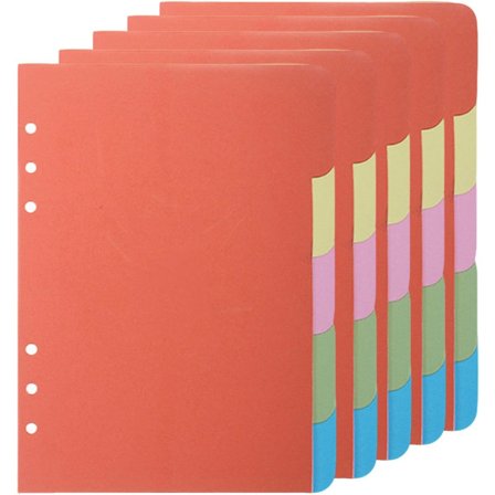 5-pak A5-filinddelere med 25 låsbare sæt u0026 5 træindeksfaner - Multifunktionelle kortinddelere