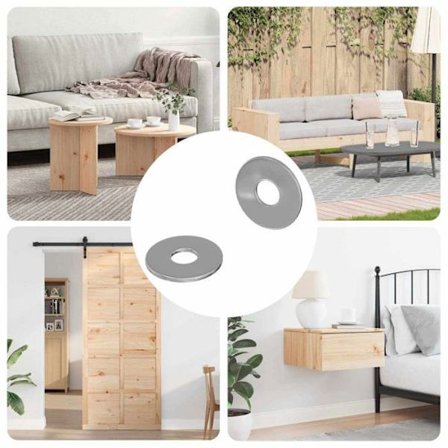 Bult - mutter - skiva Vidaxl Skivor 2 st Silver 18 x 18 x 1,2 mm Järn