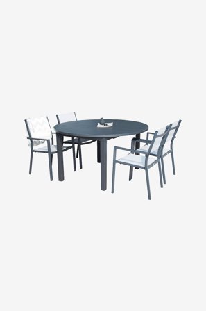 Venture Home - Spisegruppe Marbella med 4 stole Copacabana - Sort - Spisegrupper - Fra Homeroom