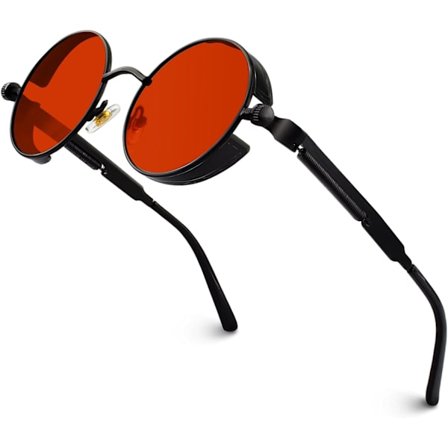 Retro Pyöreä Ympyrä Polarisoitu Steampunk Aurinkolasit Metalliseos Naisille ja Miehille MTS2
