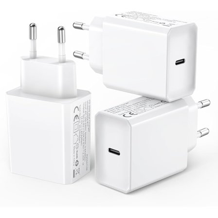 3-pack USB C-laddare för iPhone 16/15/14/13/12 Plus Pro Max Mini, AirPods iPad, Samsung Galaxy S24/23/22 iPhone USB C-laddare