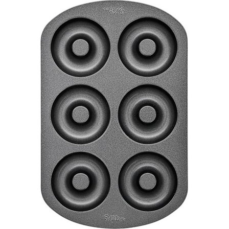 6-Hålars Donutsform, Gör Individuella Fullstora 3 3/4" Donuts eller Bakade Godbitar, Icke-Klibbig och Diskmaskinsäker