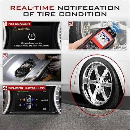 4 stk. Programmerbar MX-sensor for Autel Tool TS408 TS508 ITS600 315MHZ+433MHz 2 i 1 TPMS Dekktrykk