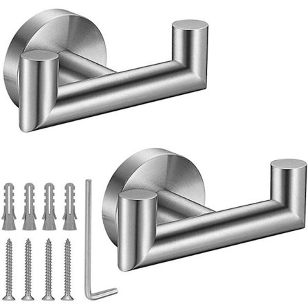 Håndklekroker for baderom, børstet håndklekrok for kjøkken baderom, SUS304 rustfritt stål kleskrok, svært holdbar
