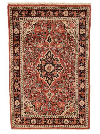 Sarouk Fine Rug 106X162 Dark Red/Brown Wool, Persia