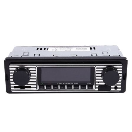Bluetooth Vintage Auton Radio Mp3-soitin Stereo USB Aux Classic Auton Stereo Audio -HG Musta