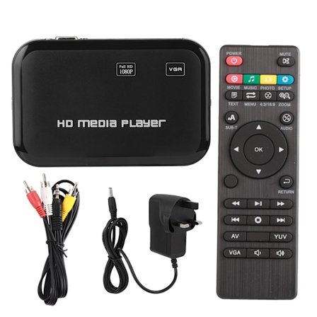 Mini 1080P HDMI -videosoitin VGA AV -videomediasoitin TV-boksi 100-240V