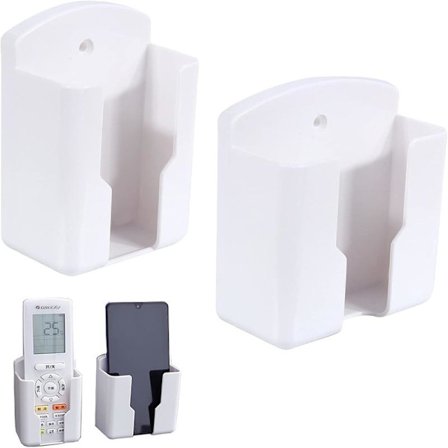 2 stk Universal Fjernkontroll Veggfeste Abs Fjernkontrollholder Veggfeste Limt Oppbevaringsboks For (Hvit)