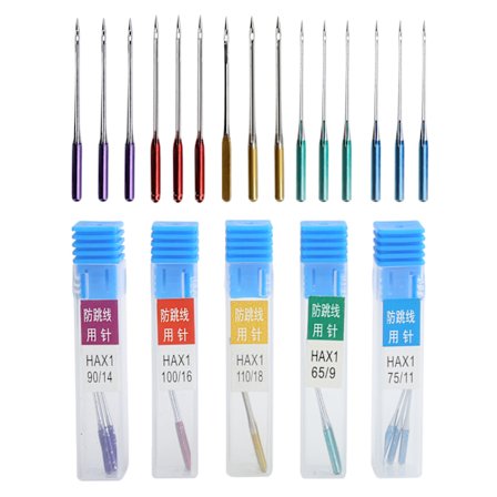 15 stk symaskinnåle Anti-Jumping Regular Point Udskiftning med separat opbevaringsboks