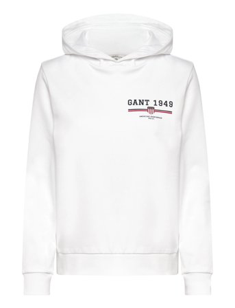 GANT Reg Graphic Hoodie - White - M