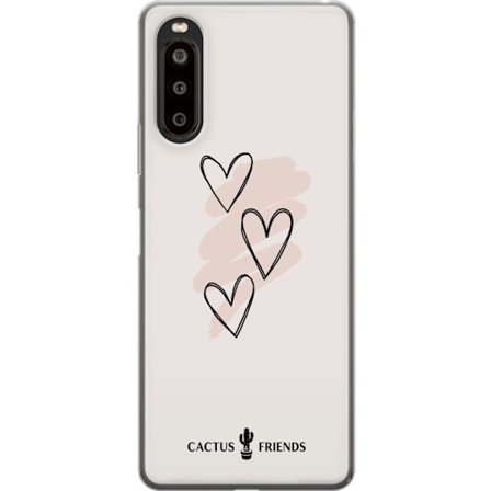 Kompatibelt Mobildeksel til Sony Sony Xperia 10 II Cactus and Friends - Soft Romance Sketch