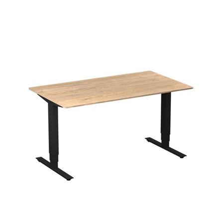DENORD DESIGN Bord höj/sänk Pro 1400x800 ek/svart - Lyreco - Kontorsmöbler och inredning - Bord och hurtsar - Skrivbord - Höj/sänkbar
