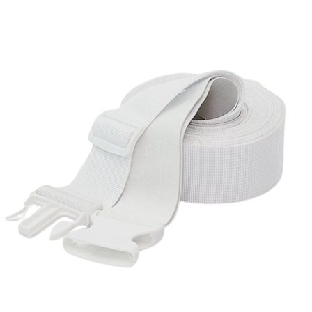 Madrassanslutningsband, 10 meter långt, 5 cm vitt plastspänne