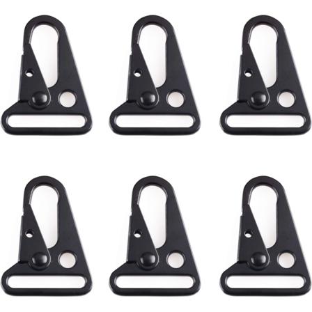 Multifunksjonelle nøkkelringkarabiner 6 stk brede munn kroker klips klemme for ryggsekk utendørsaktiviteter(32mm - Svart (6 stk)