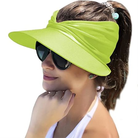 Dame Sol Visor Hat Bred Krem Sommer UPF 50+ UV Beskyttelse