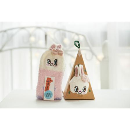 12 St Fuzzy Coral Fleece Strumpor Med Presentförpackning Hem Sovstrumpa Vuxen Rosa Kanin Boxas