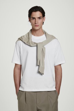 COS Men's Relaxed Lightweight Cotton T-Shirt in White