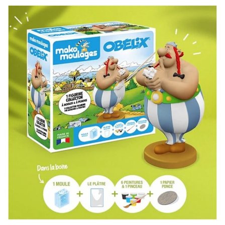 Mako Moulages - Obelix ja Idefix - Keräilyfiguuri - Laadukas kipsi - Lapset alkaen 5-vuotiaita