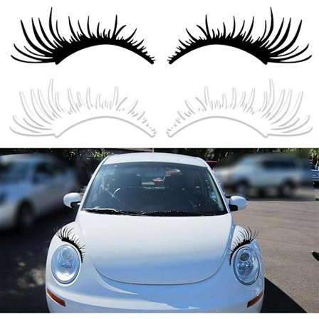 Sort Bil Vipper Bilmærkat Vipper Bilmærkat Dekor Bil Vippe Mærkat Aftagelig Kofangermærkat til Vipper, Deco