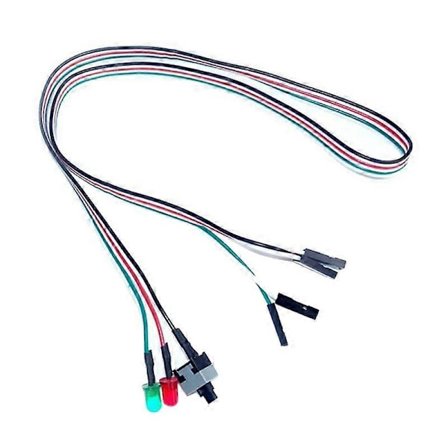 50cm På/Av/Reset 2 Bryter LED Lys ATX PC Datamaskin Hovedkort Strømkabel
