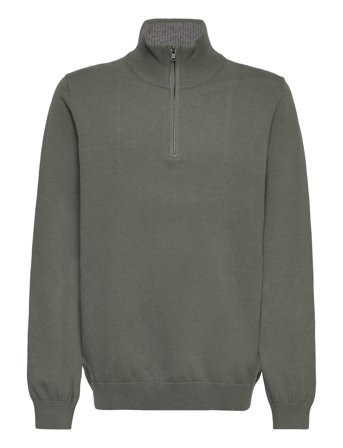 Zip Neck Jumper Pullover Kakigrønn Mango*Betinget Tilbud