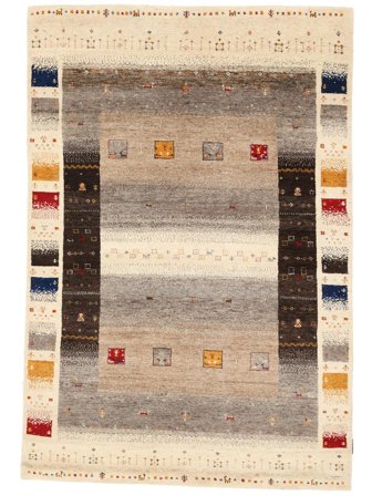Gabbeh Loribaft Rug 142X208 Brown/Orange Wool, India