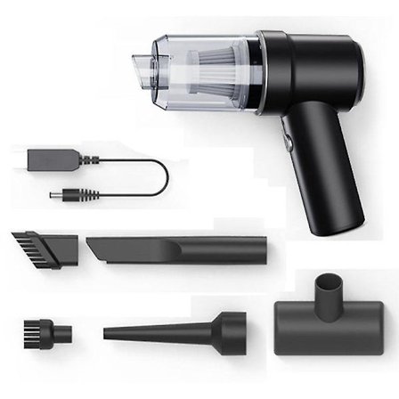 Handhållen dammsugare sladdlös, bilsugare sladdlös uppladdningsbar 9000pa, handhållen dammsugare, minidammsugare med blåsare, bärbar bilsugare med LED