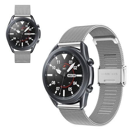 Samsung Galaxy Watch 3 (45mm) stainless steel + buckle design watch band - Silver