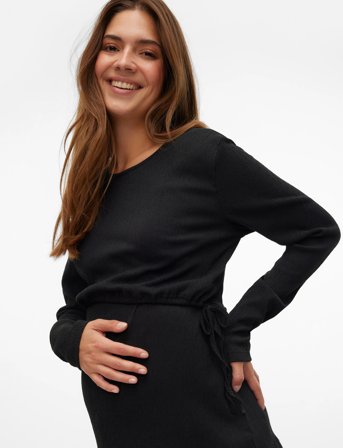 Mamalicious Mlcaileen June L/S Jrs Top 2F - Black - XS