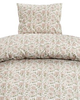 Pussilakanasetti Irma painetulla ruusukuviolla 2-osainen Roosa